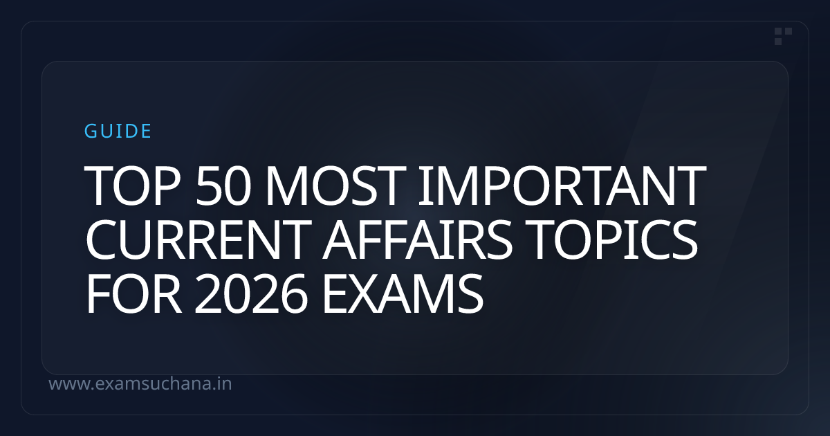 Top 50 Current Affairs Topics for 2026 Exams: Complete GK & Important ...